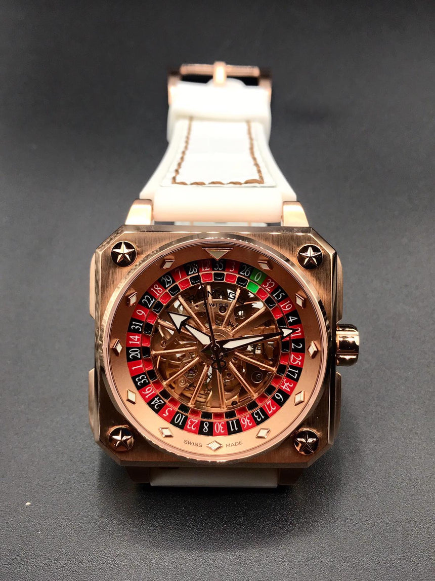 ROMAGO ROULETTE MASTER SKELETON AUTOMATIC RM085-ROSE GOLD
