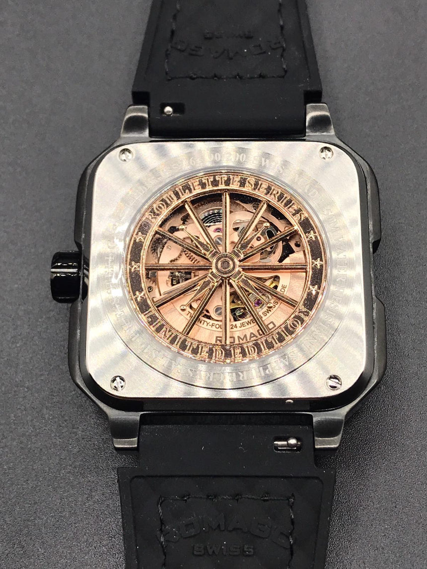 ROMAGO ROULETTE MASTER SKELETON AUTOMATIC RM085-SILVER